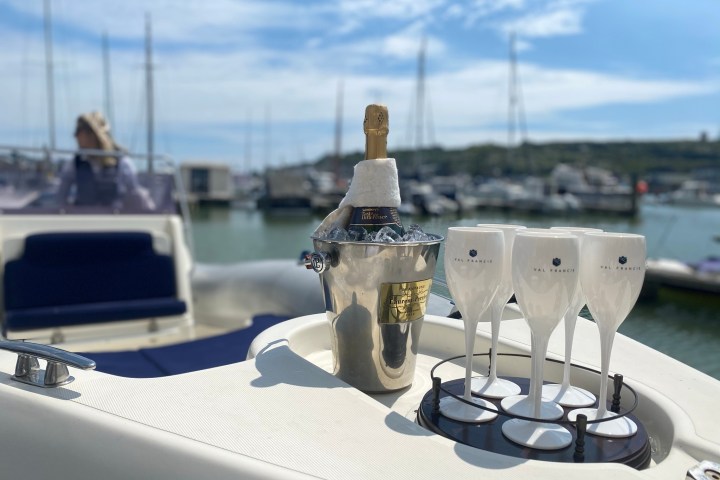a boat sitting on top of a table