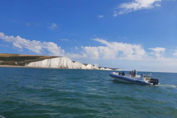 a small boat in a body of water